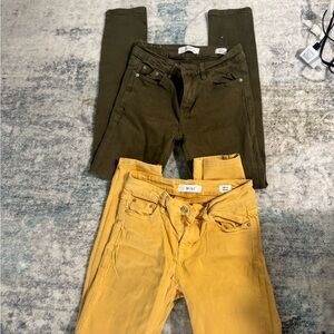 Women's Yellow and Olive Jeans
